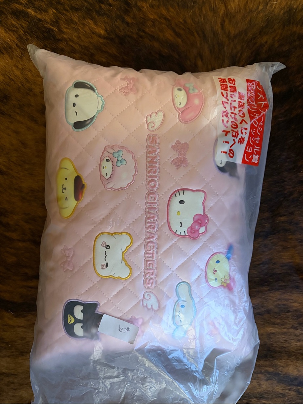 Sanrio Characters Pink Quilted Pillow - Hello Kitty & Friends